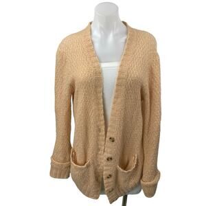 Ann Taylor Women's Tan Khaki Long Sleeve Button Up Cardigan Sweater Top Size S